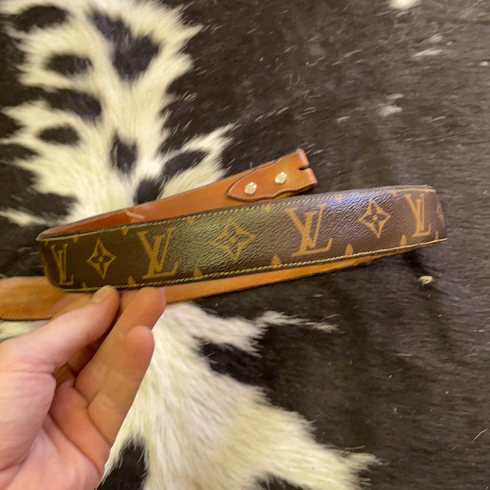Custom handmade Louis Vuitton/Tooled Leather Men’s western belt. Size 38.